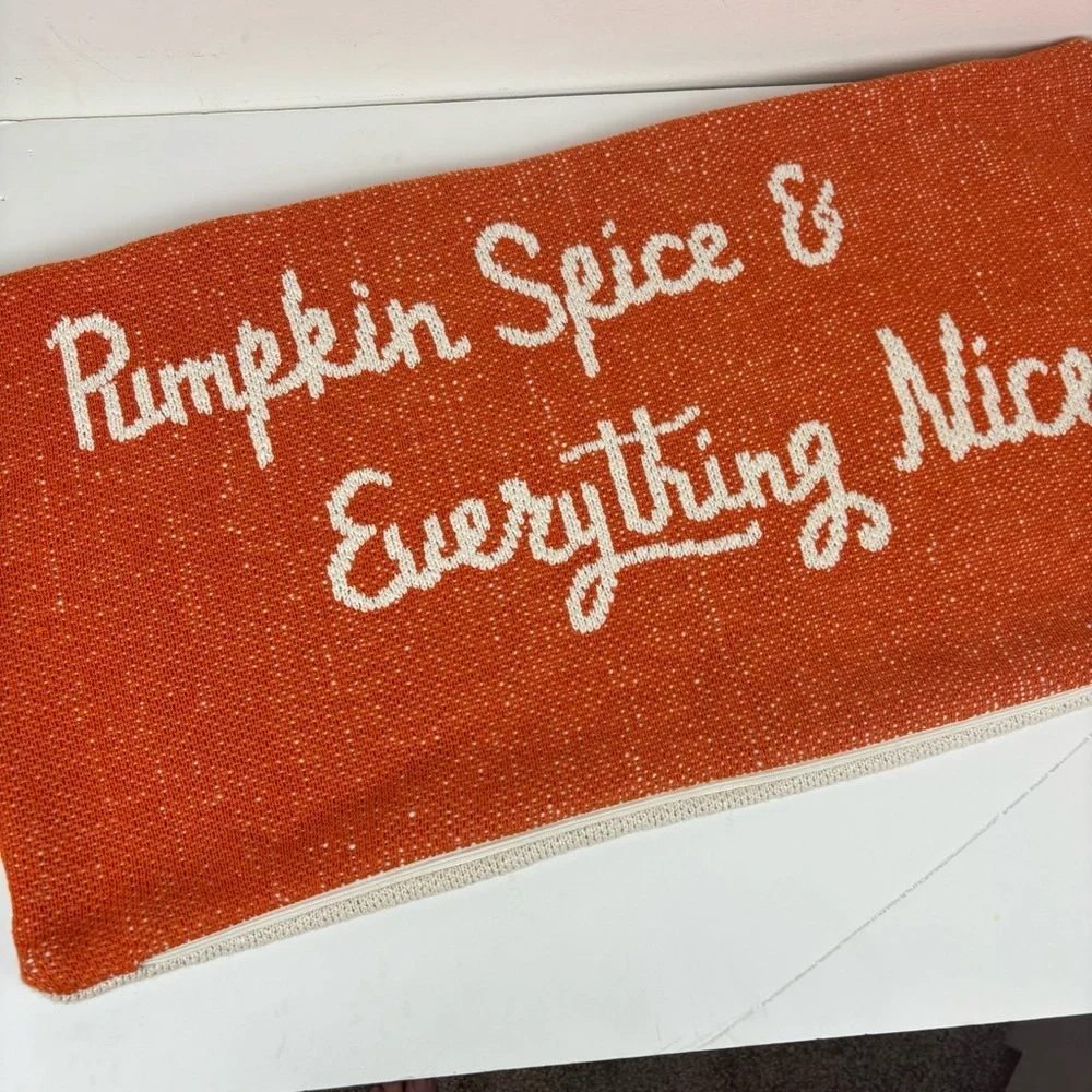Cupcakes & Cashmere sweater knit pillow cover/orange&cream/Pumpkin Spice